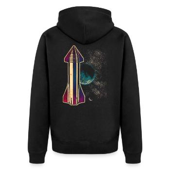 Starship fusée vaisseau spatial - Veste à capuche bio Premium Unisexe - noir - Dos - Nico (187cm)