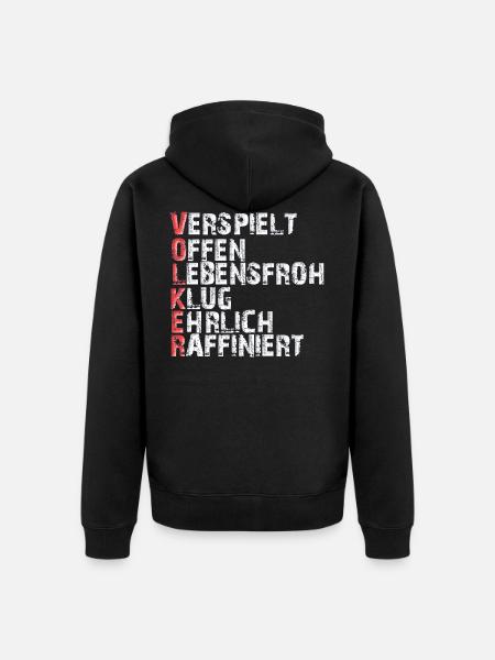Volker - Unisex Premium Bio Zip Hoodie - Schwarz