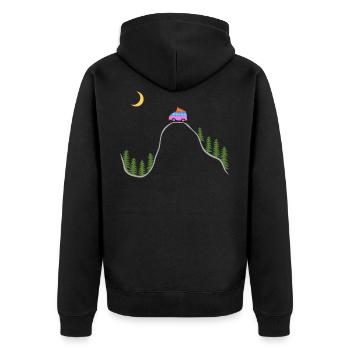 Campingbus Forêt, Tente, Camper, Wilds, Sur le toit - Veste à capuche bio Premium Unisexe - noir - Dos - Nico (187cm)