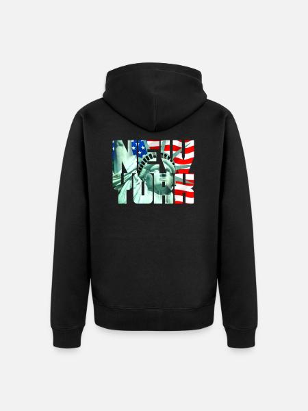 New York Freiheitsstatue - Unisex Premium Bio Zip Hoodie - Schwarz