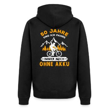 Geburtstag 50. Geburtstag 50 Jahre Geschenkidee - Unisex Premium Bio Zip Hoodie - Schwarz - Hinten - Nico (187cm)