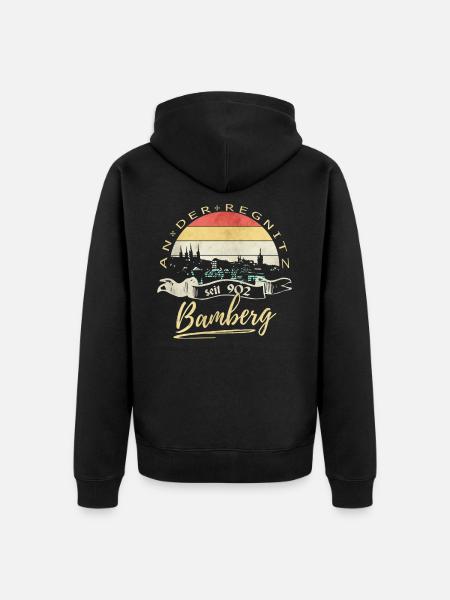 Bamberg an der Regnitz - Unisex Premium Bio Zip Hoodie - Schwarz