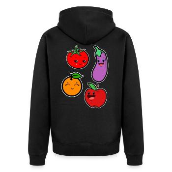 Bébé Légumes Fruits - Veste à capuche bio Premium Unisexe - noir - Dos - Nico (187cm)