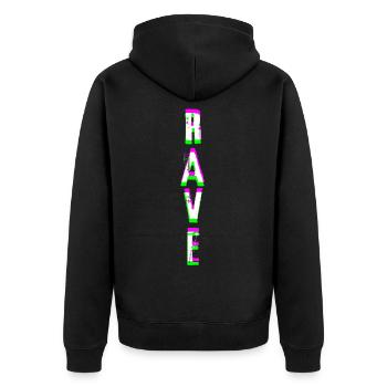 Techno Rave trance party house bass cadeau - Veste à capuche bio Premium Unisexe - noir - Dos - Nico (187cm)