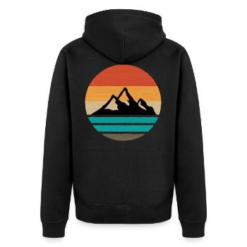 Hiking Mountaineering Mountains Mountain Hike Mountains - Unisex Premium Organic Zip Hoodie - black - Back - Nico (187cm)