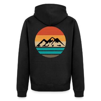 Mountaineering Mountains Mountain Hiking Hiking Mountains - Unisex Premium Organic Zip Hoodie - black - Back - Nico (187cm)