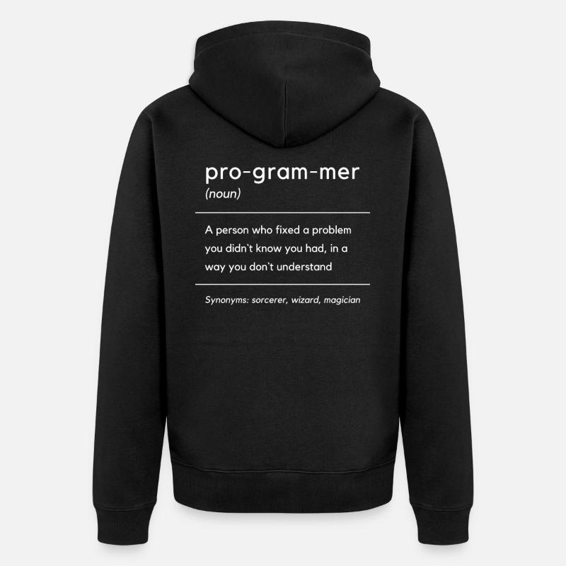 Programmer Definition Computer Développeur Logiciel - Veste à capuche bio Premium Unisexe - noir