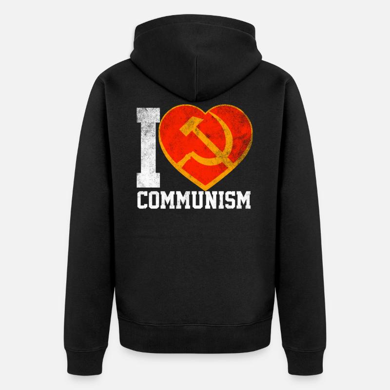 J’aime le communisme - Veste à capuche bio Premium Unisexe - noir
