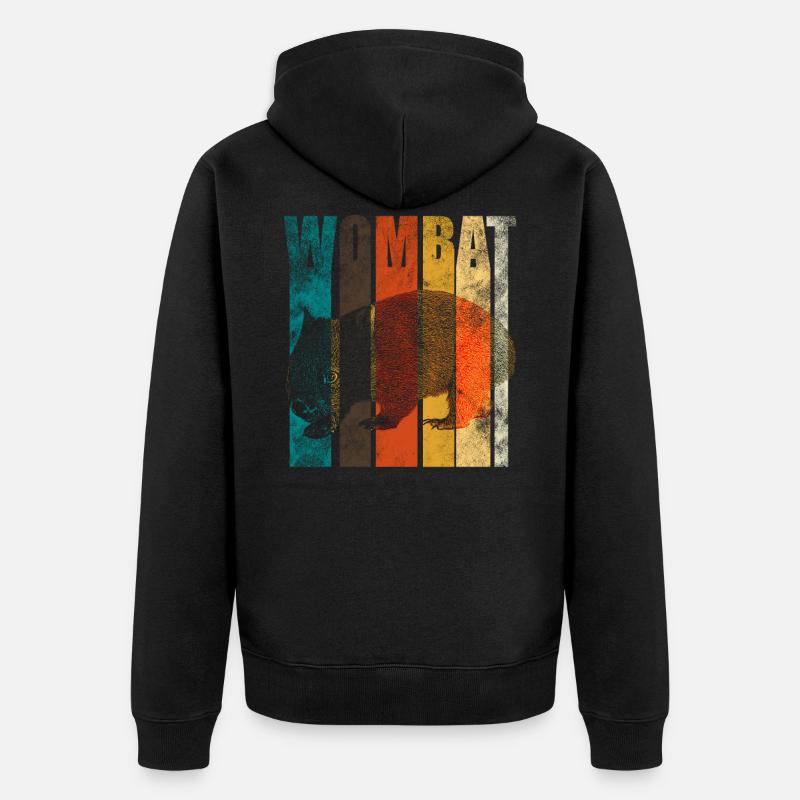 Wombat - Unisex Premium Bio Zip Hoodie - Schwarz