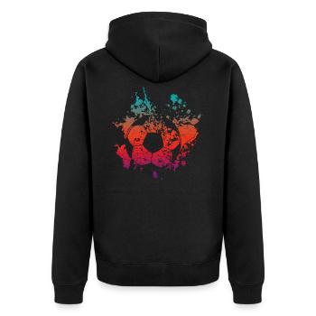 Balle de football - Veste à capuche bio Premium Unisexe - noir - Dos - Nico (187cm)