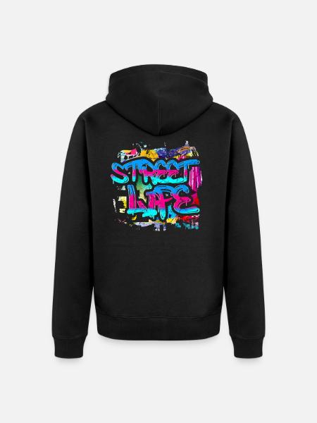 Graffiti Art - Unisex Premium Organic Zip Hoodie - black