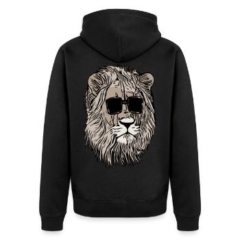 Lion avec des lunettes de soleil Motif de lion Visage d’animal - Veste à capuche bio Premium Unisexe - noir - Dos - Nico (187cm)