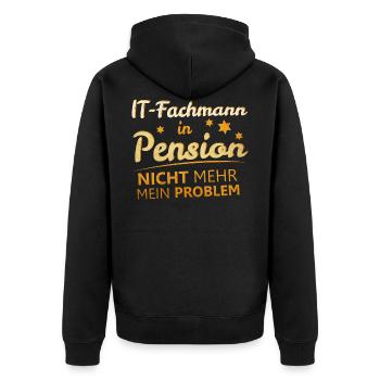 IT Fachmann Ruhestand Rente - Unisex Premium Bio Zip Hoodie - Schwarz - Hinten - Nico (187cm)