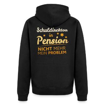 Schuldirektor Ruhestand Rente - Unisex Premium Bio Zip Hoodie - Schwarz - Hinten - Nico (187cm)