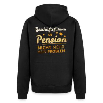Geschäftsführer in Pension - Unisex Premium Bio Zip Hoodie - Schwarz - Hinten - Nico (187cm)