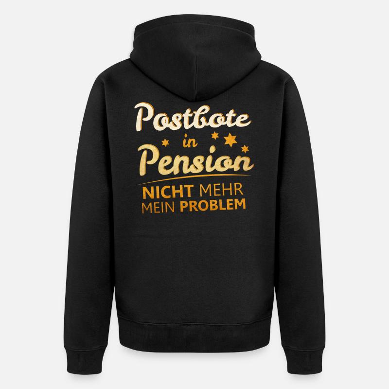 Postbote Ruhestand Rente - Unisex Premium Bio Zip Hoodie - Schwarz