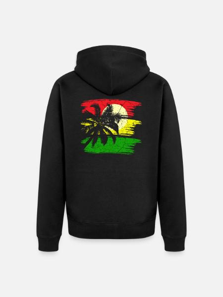 Jamaica Reggae Rastafari - Unisex Premium Organic Zip Hoodie - black