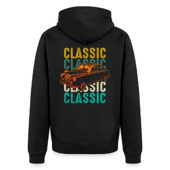 Classic cars - Unisex Premium Organic Zip Hoodie - black - Back - Nico (187cm)