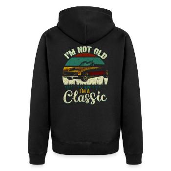Classic cars - Unisex Premium Organic Zip Hoodie - black - Back - Nico (187cm)