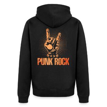 Punk Rock - Unisex Premium Bio Zip Hoodie - Schwarz - Hinten - Nico (187cm)
