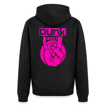 Punk Rock - Unisex Premium Bio Zip Hoodie - Schwarz - Hinten - Nico (187cm)