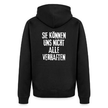 Grundrechte Politik Staat Demokratie grundgesetz - Unisex Premium Bio Zip Hoodie - Schwarz - Hinten - Nico (187cm)