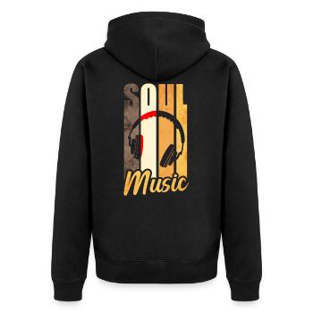 Soul Music - Unisex Premium Organic Zip Hoodie - black - Back - Nico (187cm)