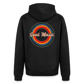 Soul Music - Unisex Premium Organic Zip Hoodie - black - Back - Nico (187cm)
