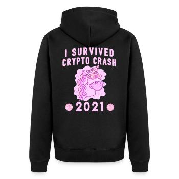 Bitcoin Crypto Crash Trader crypto cryptomonnaie - Veste à capuche bio Premium Unisexe - noir - Dos - Nico (187cm)
