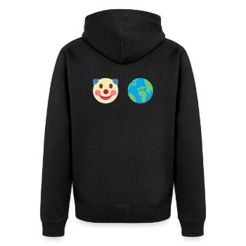 Clown World politik online meme internet honk witz - Unisex Premium Bio Zip Hoodie - Schwarz - Hinten - Nico (187cm)