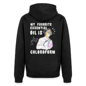 Lustiger Wissenschaftler Spruch Chemie physiker - Unisex Premium Bio Zip Hoodie - Schwarz - Hinten - Nico (187cm)