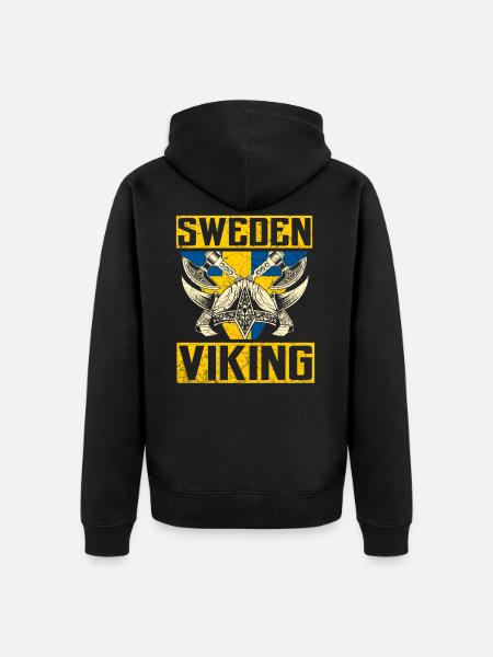Suède Vikings - Veste à capuche bio Premium Unisexe - noir