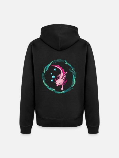 Axolotl - Unisex Premium Organic Zip Hoodie - black