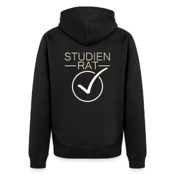 Studienrat Lehrer Beamter Referendariat - Unisex Premium Bio Zip Hoodie - Schwarz - Hinten - Nico (187cm)