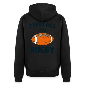 Je Peux Pas J'ai Rugby - Veste à capuche bio Premium Unisexe - noir - Dos - Nico (187cm)