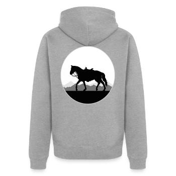 Cowgirls Western Équitation Chevaux Équitation Filles - Veste à capuche bio Premium Unisexe - gris chiné - Dos - Nico (187cm)