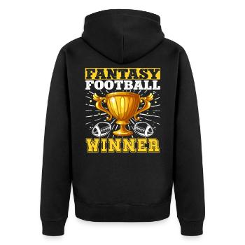 American Football Fantasy Football - Unisex Premium Bio Zip Hoodie - Schwarz - Hinten - Nico (187cm)