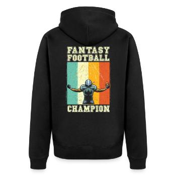 American Football Fantasy Football - Unisex Premium Bio Zip Hoodie - Schwarz - Hinten - Nico (187cm)
