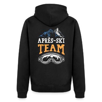Après Ski Team - Unisex Premium Organic Zip Hoodie - black - Back - Nico (187cm)