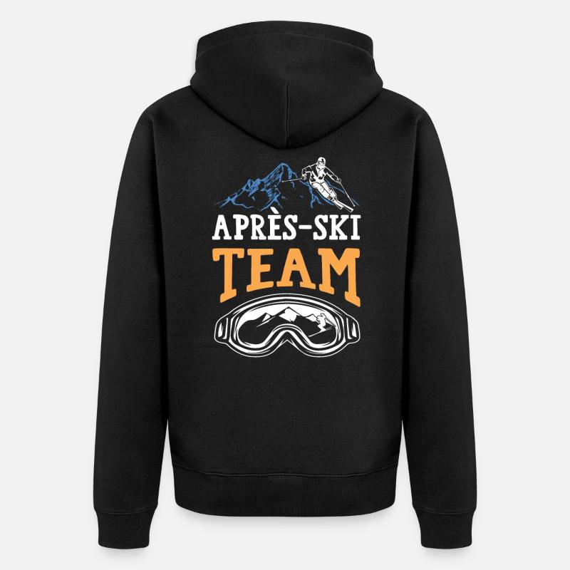 Après Ski Team - Unisex Premium Bio Zip Hoodie - Schwarz