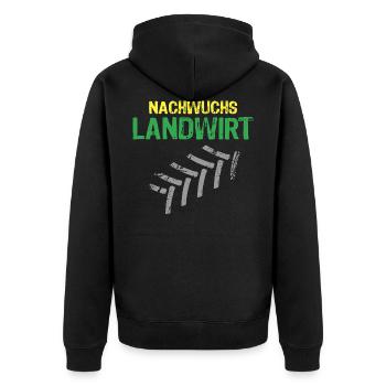 Nachwuchs Landwirt Bauer Landwirtschaft - Unisex Premium Bio Zip Hoodie - Schwarz - Hinten - Nico (187cm)