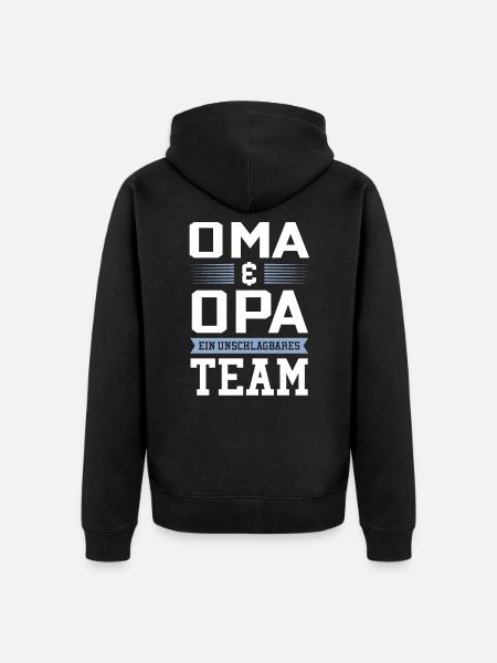 oma und opa team - Unisex Premium Bio Zip Hoodie - Schwarz