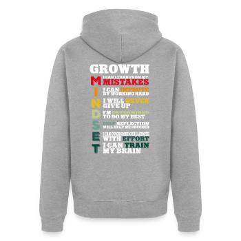 Teacher Growth Mindset - Unisex Premium Organic Zip Hoodie - heather grey - Back - Nico (187cm)