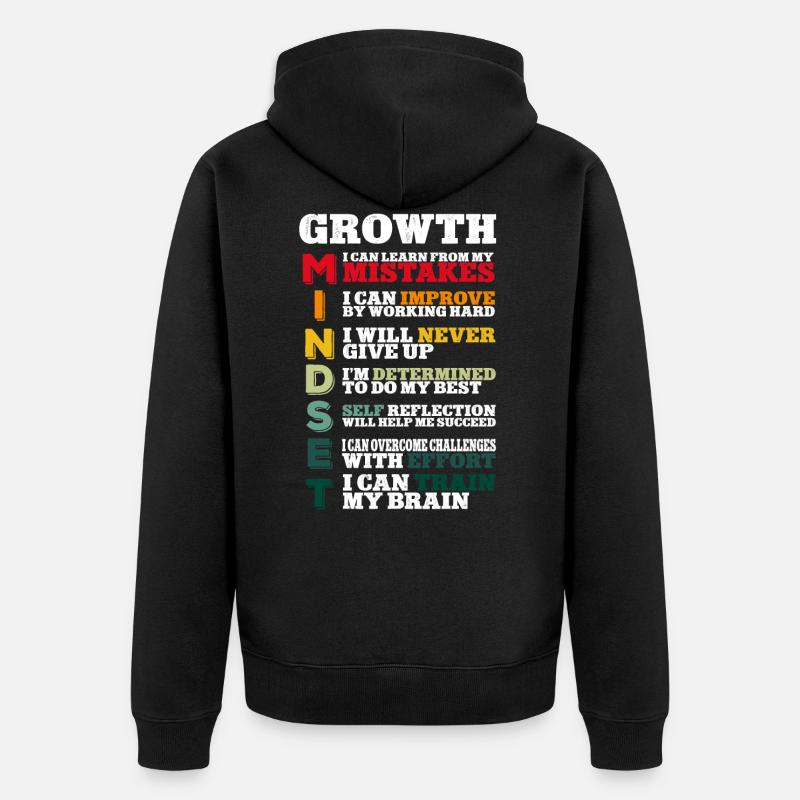 Teacher Growth Mindset - Unisex Premium Bio Zip Hoodie - Schwarz