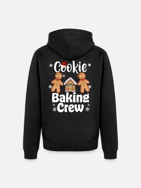 Christmas Cookie Baking Crew - Unisex Premium Organic Zip Hoodie - black