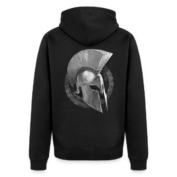 casque spartiate symbole sparte - Veste à capuche bio Premium Unisexe - noir - Dos - Nico (187cm)