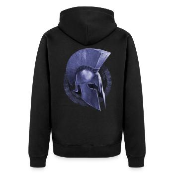 spartan helmet sparta warrior - Unisex Premium Organic Zip Hoodie - black - Back - Nico (187cm)