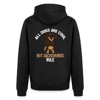 Cool Dachshund Propriétaire de chien Viennois Teckel - Veste à capuche bio Premium Unisexe - noir - Dos - Nico (187cm)