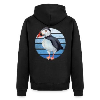 Puffin Parrot Lunde Bird Cadeau - Veste à capuche bio Premium Unisexe - noir - Dos - Nico (187cm)