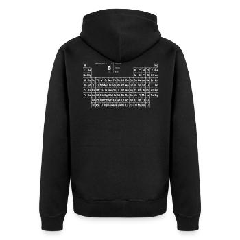 Periodensystem - Unisex Premium Bio Zip Hoodie - Schwarz - Hinten - Nico (187cm)